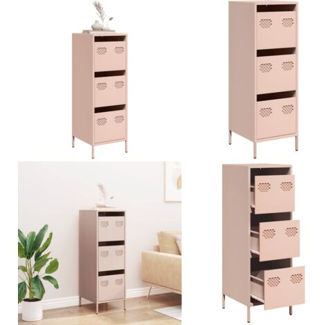 Credenza Rosa 39x35x103,5 cm in Acciaio - Credenza rosa - Credenza con cassetto