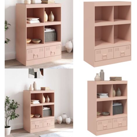 Credenza Rosa 67x39x95 cm in Acciaio - Credenza rosa - Credenza moderna