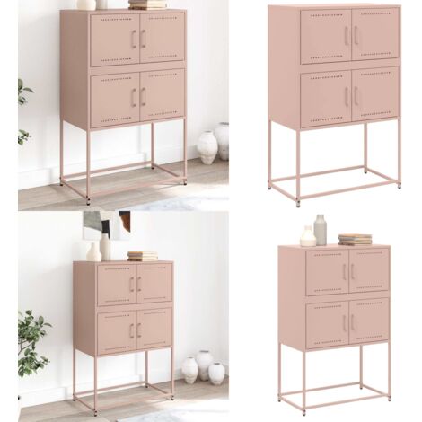 Credenza Rosa 68,5x38,5x107 cm in Acciaio - Credenza industriale - Credenza rosa