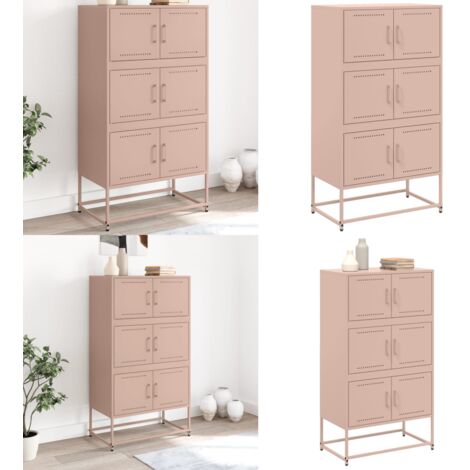 Credenza Rosa 68,5x38,5x123,5 in Acciaio - Credenza rosa - Credenza industriale