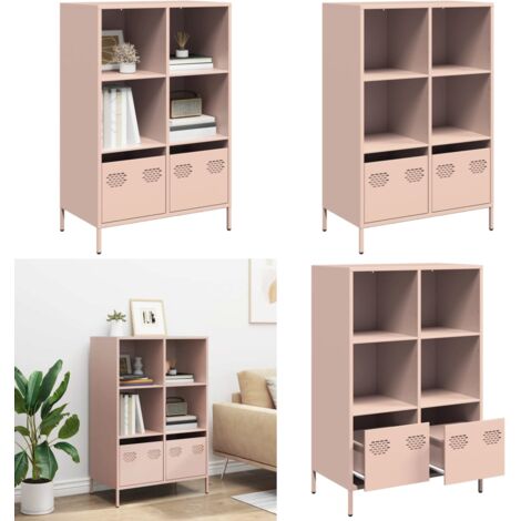 Credenza Rosa 68x39x103,5 cm in Acciaio - Credenza rosa - Credenza con cassetto