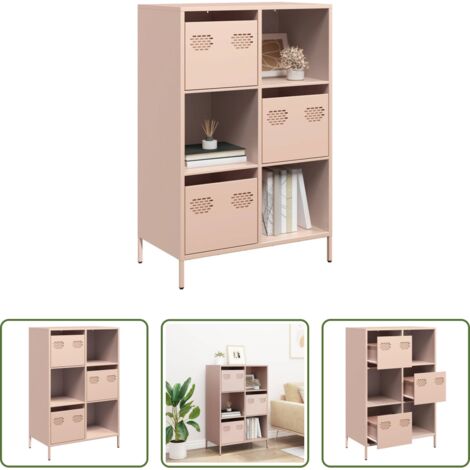 Credenza rosa -  Credenza Rosa 68x39x103,5 cm in Acciaio