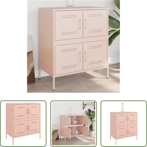 Credenza rosa -  Credenza Rosa 68x39x79 cm in Acciaio