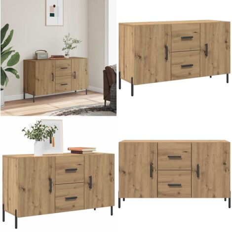 Credenza Rovere Artigianale 100x36x60 cm in Legno Multistrato - Credenza artigianale - Credenza in truciolato