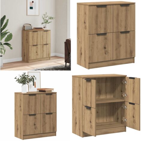 Credenza Rovere Artigianale 60x30x70 cm in Legno Multistrato - Credenza moderna - Credenza in truciolato