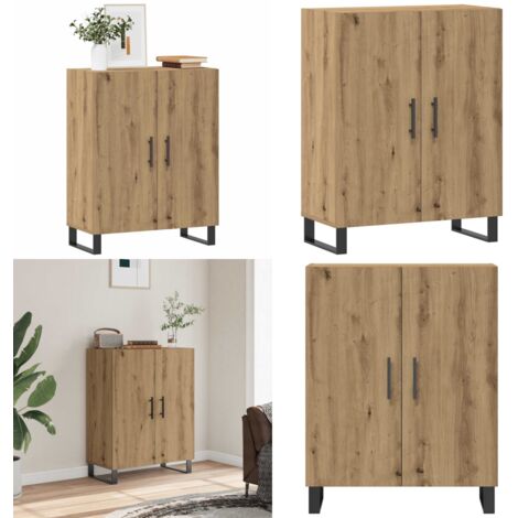 Credenza Rovere Artigianale 69,5x34x90 cm in Legno Multistrato - Credenza rovere artigianale - Credenza con maniglie