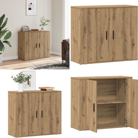 Credenza Rovere Artigianale 80x33x70 cm in Truciolato - Credenza in legno - Credenza rovere artigianale