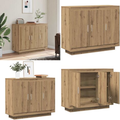 Credenza Rovere Artigianale 92x35x75 cm in Legno Multistrato - Credenza rovere - Credenza multistrato