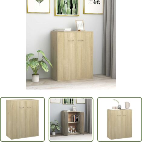 Credenza rovere -  Credenza Rovere Sonoma 60x30x75 cm in Legno Multistrato