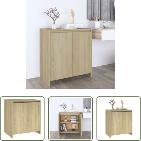 Credenza rovere -  Credenza Rovere Sonoma 70x41x75 cm in Legno Multistrato
