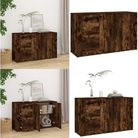 Credenza Rovere Fumo 100x33x59,5 cm in Legno Multistrato - Credenza in legno multistrato - Credenza rovere fumo