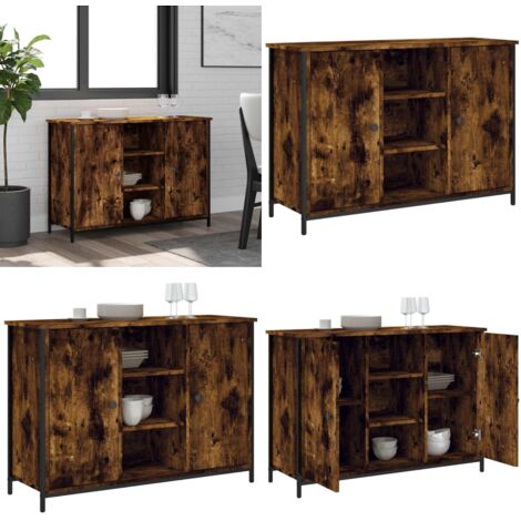 Credenza Rovere Fumo 100x35x70 cm in Legno Multistrato - Credenza Rovere Fumo - Credenza per casa