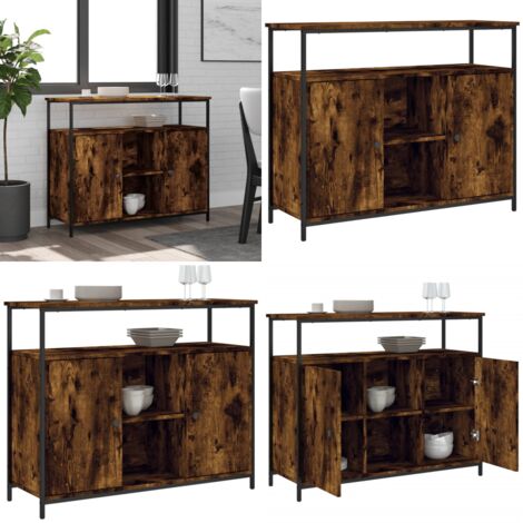 Credenza Rovere Fumo 100x35x80 cm in Legno Multistrato - Credenza Rovere Fumo - Credenza per casa