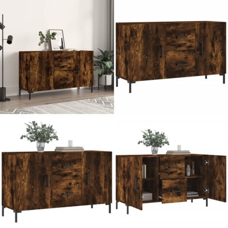 Credenza Rovere Fumo 100x36x60 cm in Legno Multistrato - Credenza moderna - Credenza in legno multistrato