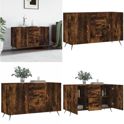 Credenza Rovere Fumo 100x36x60 cm in Legno Multistrato - Credenza moderna - Credenza in legno multistrato