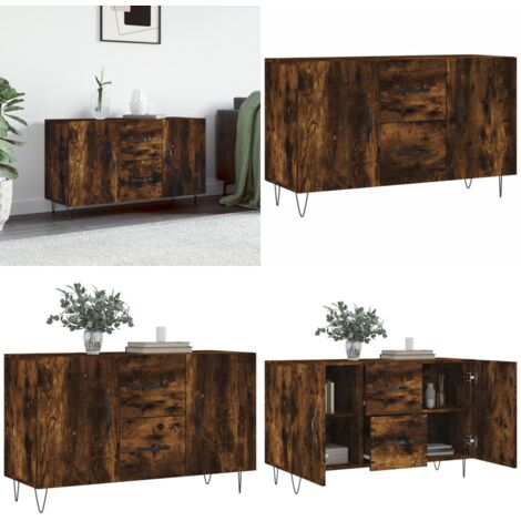 Credenza Rovere Fumo 100x36x60 cm in Legno Multistrato - Credenza moderna - Credenza in legno multistrato