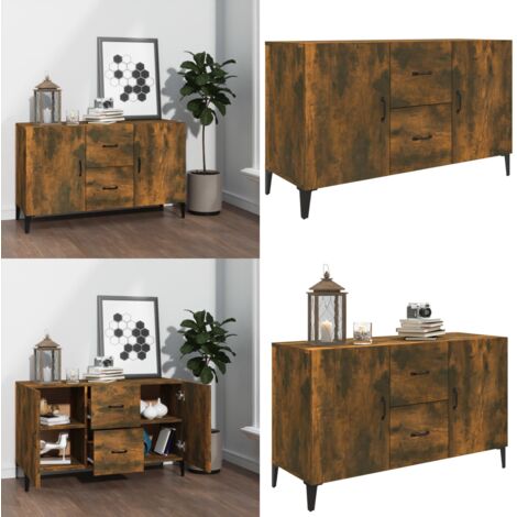 Credenza Rovere Fumo 100x36x60 cm in Legno Multistrato - Credenza multistrato - Credenza in legno fumo