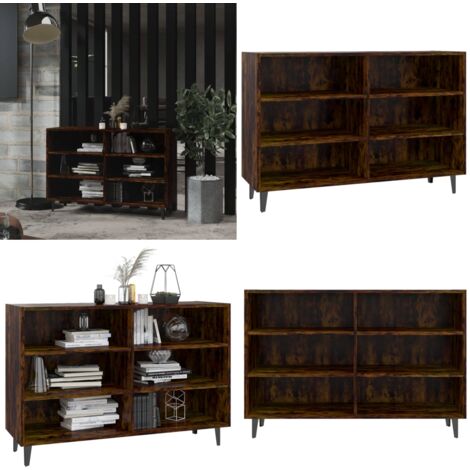 Credenza Rovere Fumo 103,5x35x70 cm in Truciolato - Armadio con ripiani - Credenza in truciolato