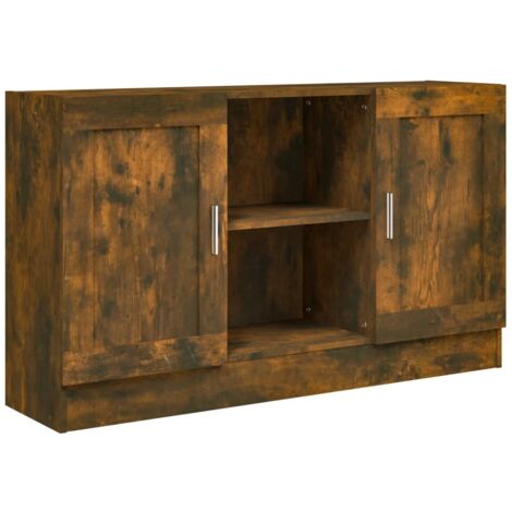 Credenza Rovere Fumo 70x30x80 Cm - Legno Multistrato, Per Casa E Ufficio Buffet Casa - 8