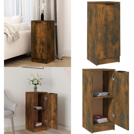 Credenza Rovere Fumo 30x30x70 cm in Legno Multistrato - Credenza rovere - Credenza fumo