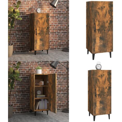 Credenza Rovere Fumo 34,5x34x90 cm in Legno Multistrato - Credenza in legno - Credenza rovere fumo