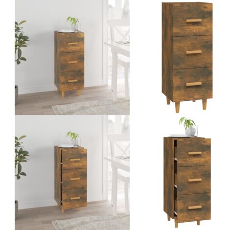 Credenza Rovere Fumo 34,5x34x90 cm in Legno Multistrato - Credenza in legno multistrato - Credenza in eucalipto