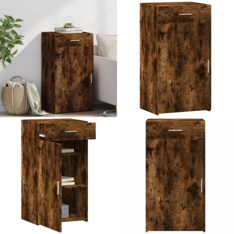 Credenza Rovere Fumo 50x42,5x93 cm in Legno Multistrato - Credenza con cassetto - Credenza in legno multistrato