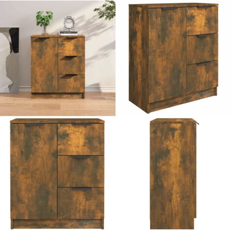 Credenza Rovere Fumo 60x30x70 cm in Legno tecnico - Credenza Rovere Fumo - Credenza in legno multistrato
