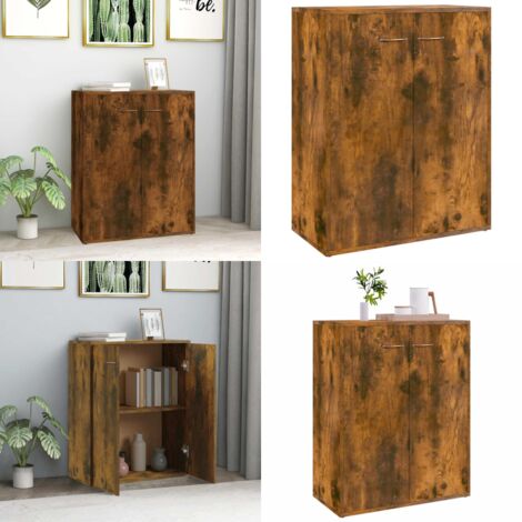 Credenza Rovere Fumo 60x30x75 cm in Legno Multistrato - Credenza moderna - Credenza minimalista