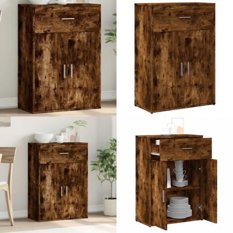 Credenza Rovere Fumo 60x30x84 cm in Legno Multistrato - Credenza multistrato - Credenza in legno multistrato
