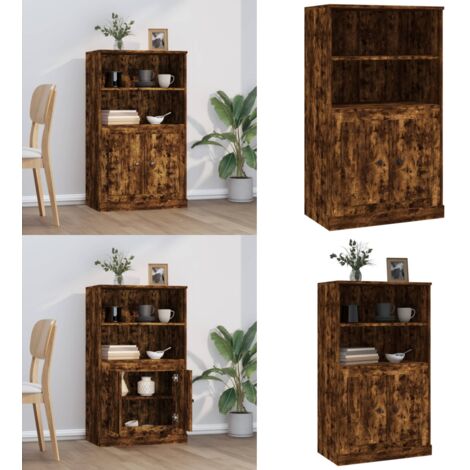 Credenza Rovere Fumo 60x35,5x103,5 cm in Legno Multistrato - Credenza in legno - Credenza rovere fumo