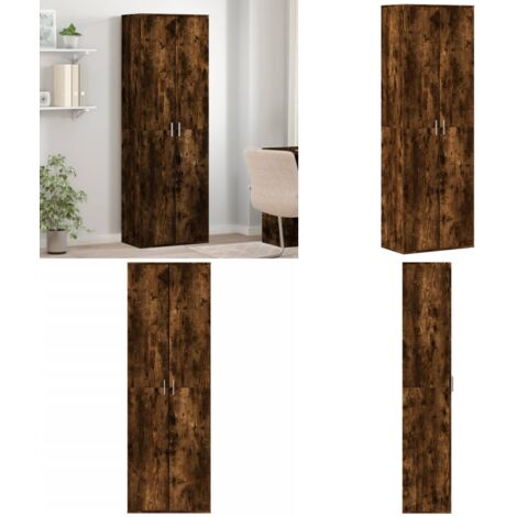 Credenza Rovere Fumo 60x35x180 cm in Legno Multistrato - Credenza moderna - Credenza in legno multistrato