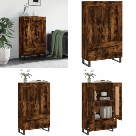 Credenza Rovere Fumo 69,5x31x115 cm in Legno Multistrato - Credenza in legno multistrato - Credenza in legno fumo
