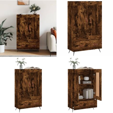 Credenza Rovere Fumo 69,5x31x115 cm in Legno Multistrato - Credenza in legno multistrato - Credenza in legno fumo