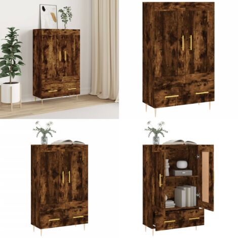Credenza Rovere Fumo 69,5x31x115 cm in Legno Multistrato - Credenza in legno multistrato - Credenza in legno fumo