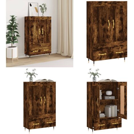 Credenza Rovere Fumo 69,5x31x115 cm in Legno Multistrato - Credenza in legno multistrato - Credenza in legno fumo