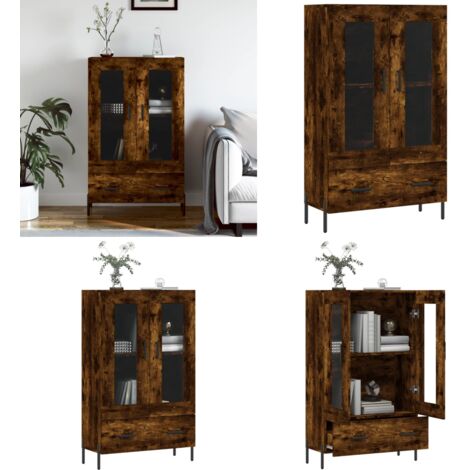 Credenza Rovere Fumo 69,5x31x115 cm in Legno Multistrato - Credenza moderna - Credenza in legno multistrato