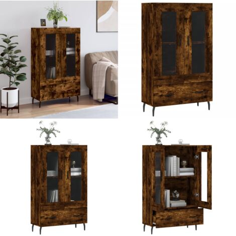 Credenza Rovere Fumo 69,5x31x115 cm in Legno Multistrato - Credenza moderna - Credenza in legno multistrato