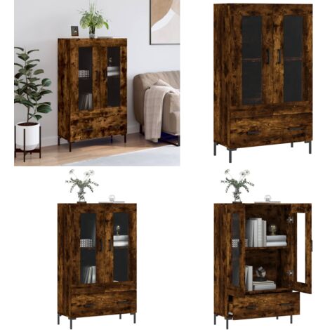 Credenza Rovere Fumo 69,5x31x115 cm in Legno Multistrato - Credenza moderna - Credenza in legno multistrato