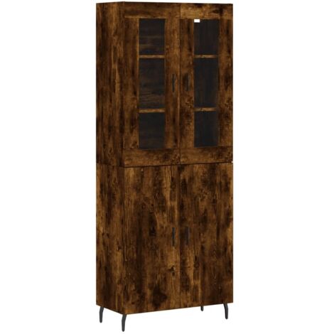 Credenza Rovere Fumo  69,5x34x180 cm in Legno Multistrato vidaXL