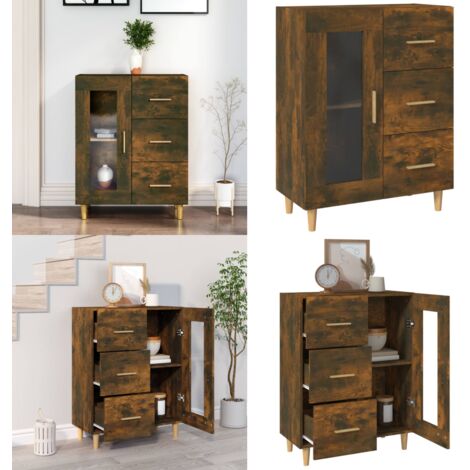 Credenza Rovere Fumo 69,5x34x90 cm in Legno Multistrato - Credenza in legno multistrato - Credenza in legno fumo