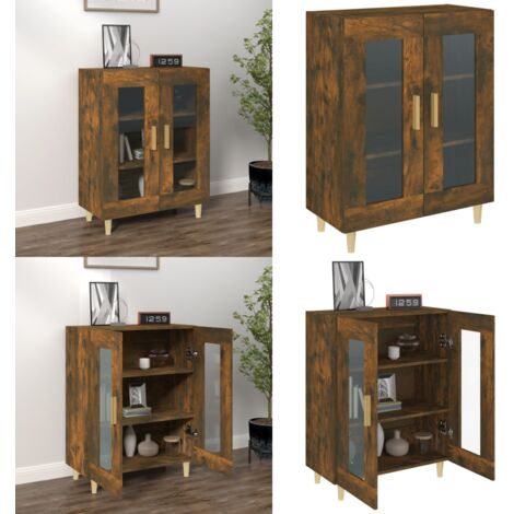 Credenza Rovere Fumo 69,5x34x90 cm in Legno Multistrato - Credenza in legno multistrato - Credenza in legno fumo