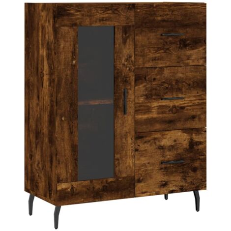 Credenza Rovere Fumo 69,5x34x90 cm in Legno Multistrato vidaXL