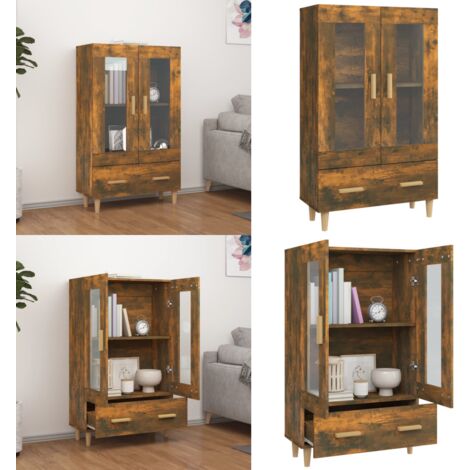Credenza Rovere Fumo 70x31x115 cm in Legno Multistrato - Credenza multistrato - Credenza in legno fumo