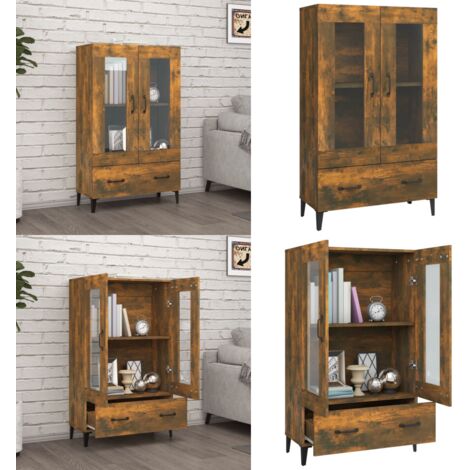Credenza Rovere Fumo 70x31x115 cm in Legno Multistrato - Credenza multistrato - Credenza in legno fumo