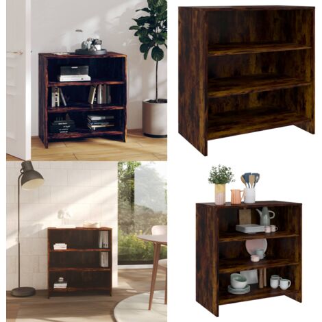 Credenza Rovere Fumo 70x40,5x75 cm in Truciolato - Credenza rovere fumo - Credenza con ripiani