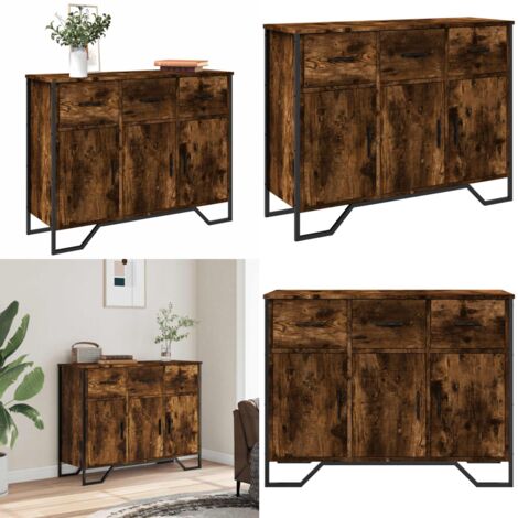 Credenza Rovere Fumo 97x32,5x74,5 cm in Legno Multistrato - Credenza moderna - Credenza in legno multistrato