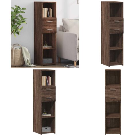 Credenza Rovere Marrone 30x42,5x124 cm in Legno Multistrato - Credenza marrone - Credenza moderna