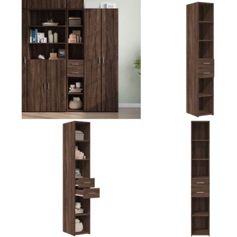 Credenza Rovere Marrone 30x42,5x185 cm in Legno Multistrato - Credenza marrone - Credenza in legno multistrato