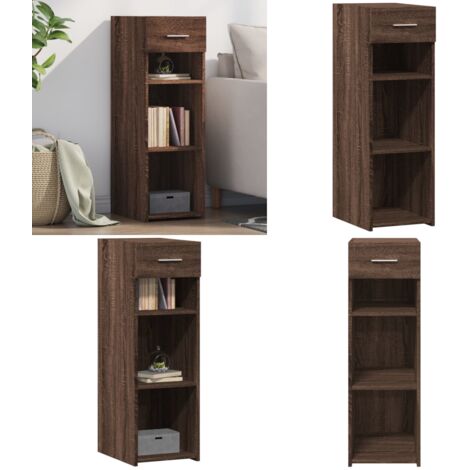 Credenza Rovere Marrone 30x42,5x93 cm in Legno Multistrato - Credenza marrone - Credenza con cassetto